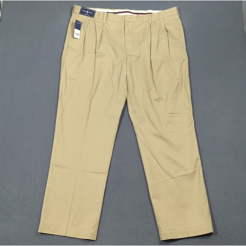 Polo Golf Ralph Lauren Fairway Fit Pants Men's 40x32 Begie Pleated Preppy NWT